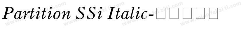 Partition SSi Italic字体转换